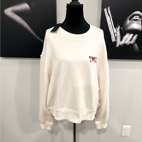 rag & bone Ivory Embroidered More Love Sweatshirt - Picture 7 of 15